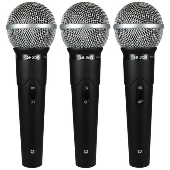 Imagem de Kit Com 3 Microfones Vocais Ls-50 K3 - Leson