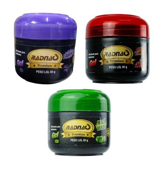 Imagem de Kit com 3 Odorizadores Cheirinho Automotivo Em Gel