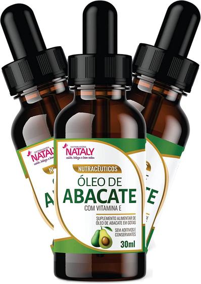 Imagem de Kit Com 3 - Óleo De Abacate Em Gotas 30Ml Nataly