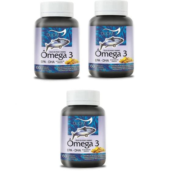 Imagem de Kit com 3 Omega 3 Oleo de Peixe Duom 60 Capsulas Original