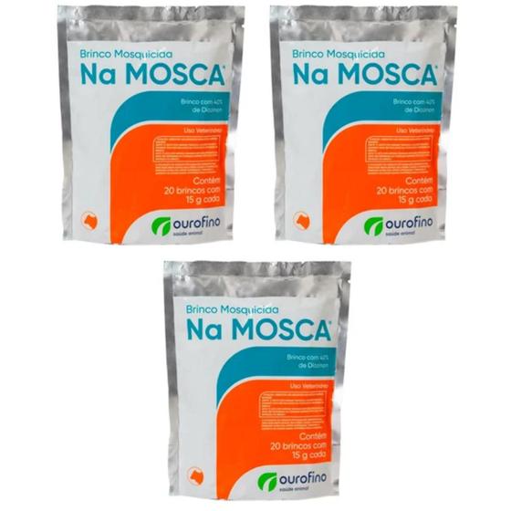 Imagem de Kit com 3 ouro fino brinco mosquicida na mosca 15 gr (pacote com 20)