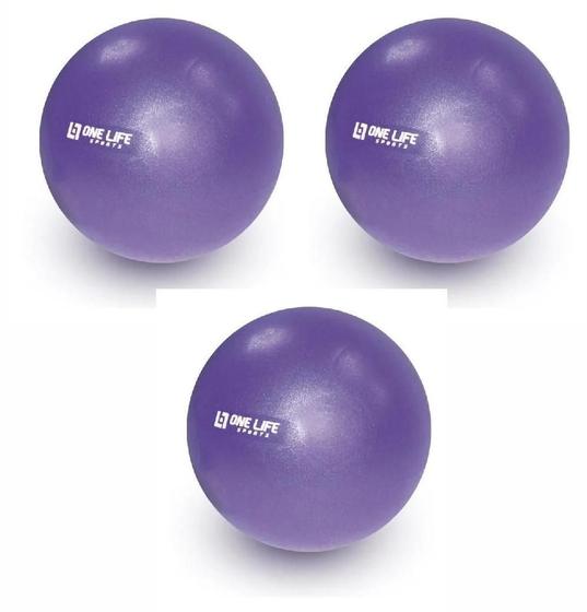 Imagem de Kit Com 3 Overball Bola PVC Tonificadora De Pernas 25cm Roxa