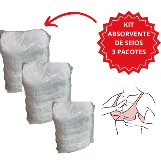 Imagem de Kit com 3 Pacotes Absorvente Para Seios 90 un- (30 Un cada Pacote) Macio Suave