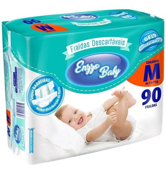 Imagem de Kit Com 3 Pacotes Enzzo Baby M Com 270 Fraldas Atacado Barato Revenda