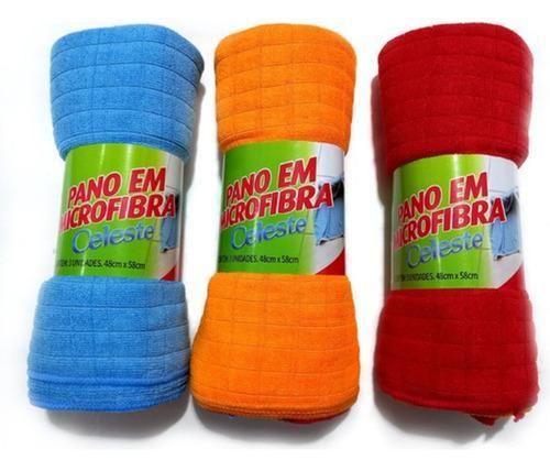 Imagem de Kit Com 3 Panos De Microfibra Flanela Lava Carro Multúso