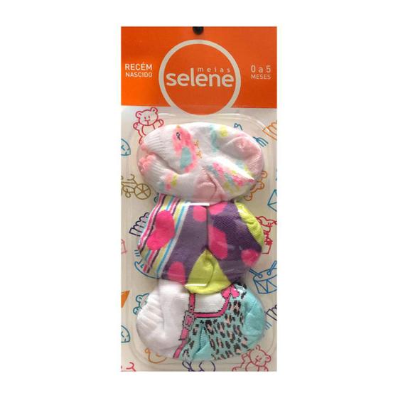 Imagem de Kit com 3 pares de meias para recém nascidos de menina Selene