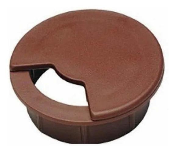 Imagem de Kit Com 3 Passa Fio Cabo Mesa Computador 59Mm Marrom
