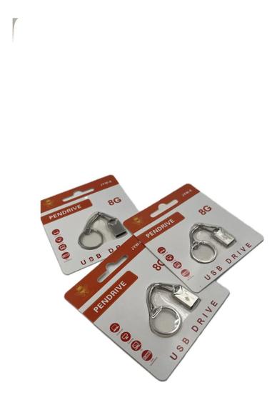 Imagem de Kit Com 3 Pendrive Usb Drive Com Capacidade De 8g