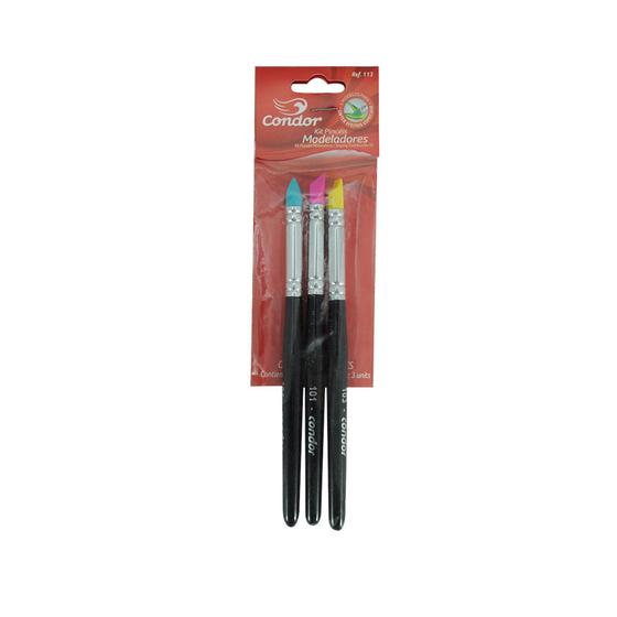 Imagem de Kit Com 3 Pincel Modeladores 113 Condor