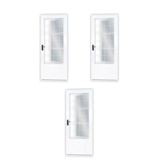 Imagem de Kit com 3 Portas de Aço Postigo 215x85cm com Grade Quadrada Minas Sul Mgm