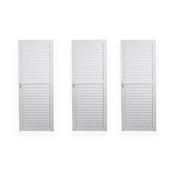 Imagem de Kit com 3 Portas de Alumínio Laminada 210x80cm Soft Plus Mgm