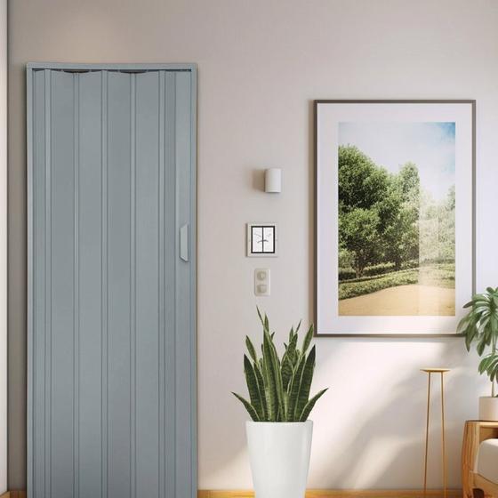 Imagem de Kit com 3 Portas Sanfonada de Pvc 210x62cm Bariri Cinza Granizo