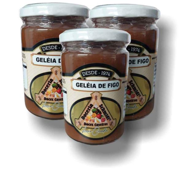 Imagem de Kit com 3 Potes de Geleia de Figo Especial Caseira - Schmitd