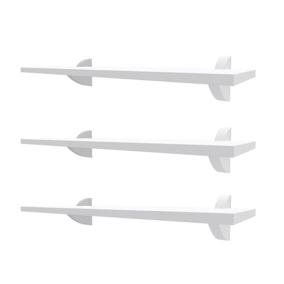 Imagem de Kit com 3 Prateleiras em MDP 20X60Cm Branca com Suporte
