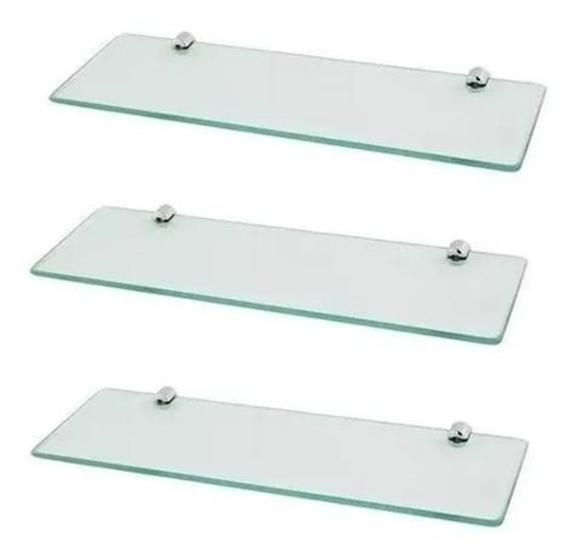 KIT com 3 prateleiras para banheiro Vidro Menor preço em KIT com 3 prateleiras para banheiro Vidro