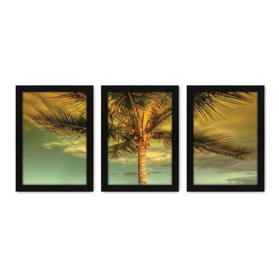 Imagem de Kit Com 3 Quadros - Coqueiro Praia Paisagem - 043kq02p