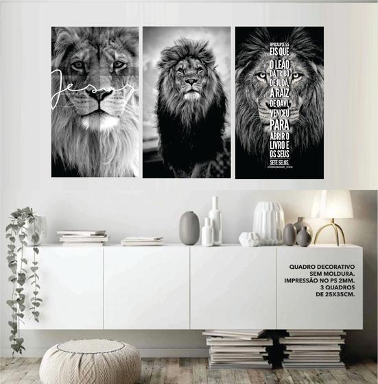 Imagem de Kit com 3 quadros decorativos