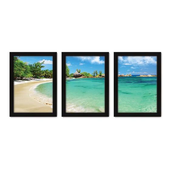 Imagem de Kit Com 3 Quadros - Mar Praia Paisagem - 127kq02p