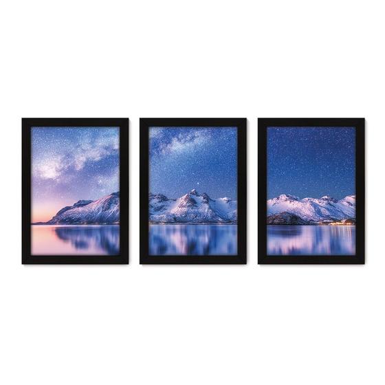 Imagem de Kit Com 3 Quadros - Montanha Natureza Paisagem - 014kq02p