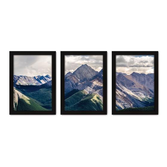 Imagem de Kit Com 3 Quadros - Montanha Paisagem - 134kq02p