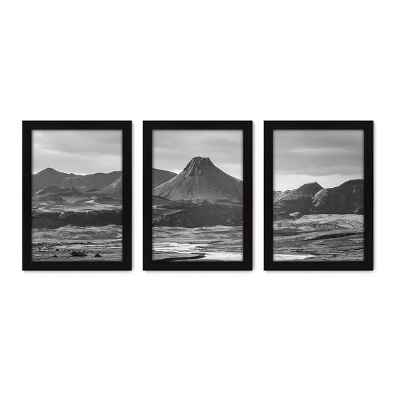 Imagem de Kit Com 3 Quadros - Montanha Paisagem - 255kq02p