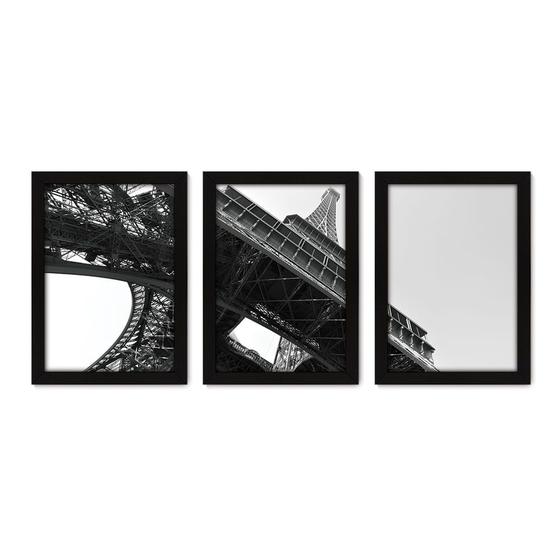 Imagem de Kit Com 3 Quadros - Torre Eiffel Paris França - 008kq02p