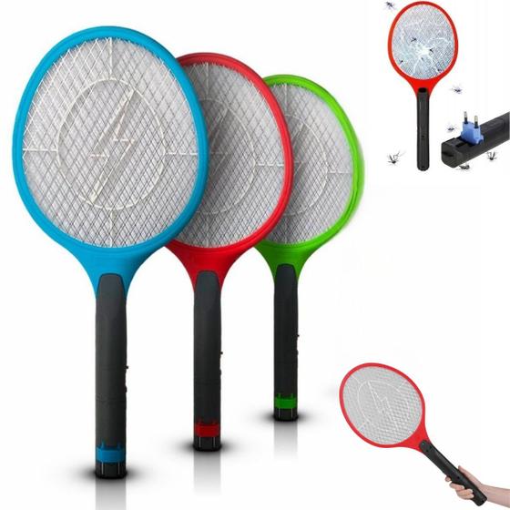 Imagem de Kit com 3 Raquetes Elétricas Mata Insetos Recarregáveis