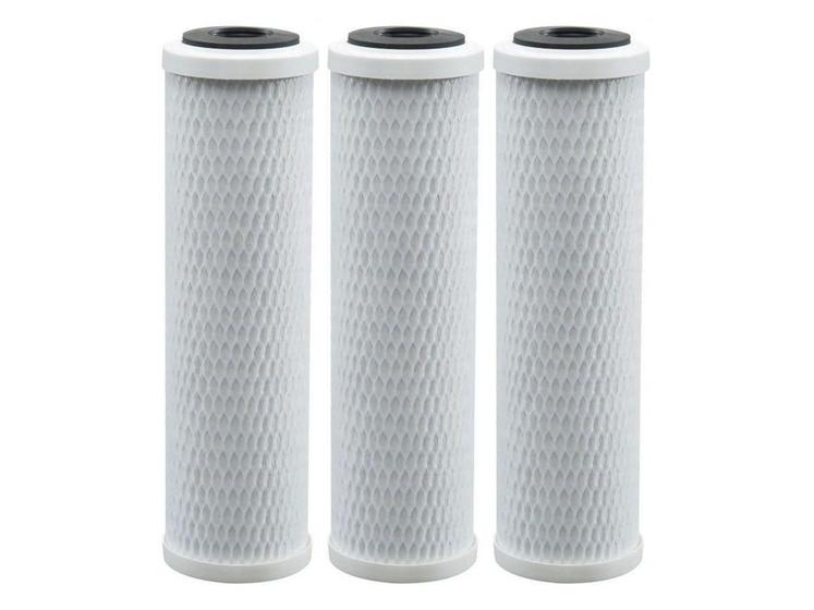 Imagem de Kit Com 3 Refil Carbon Block Carvão Ativado 9 3/4 10 Filtro