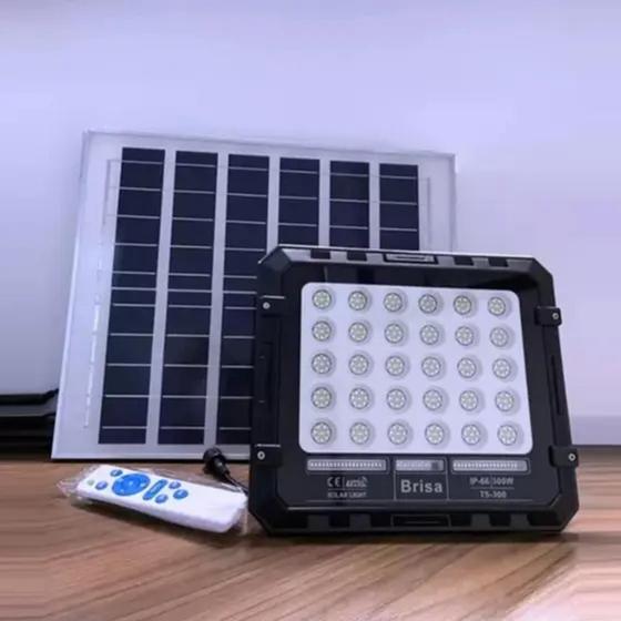 Imagem de Kit Com 3 Refletores Luz Led Solar 300w Com Controle Remoto