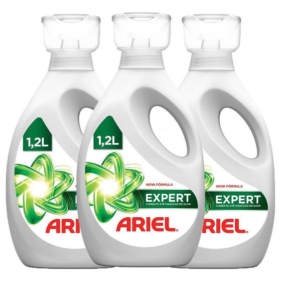 Kit com 3 Sabão Líquido Ariel Expert 1,2L Menor preço em Kit com 3 Sabão Líquido Ariel Expert 1,2L