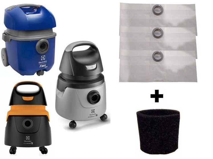 Kit Com 3 Sacos Descartáveis Aspirador Pó Electrolux A10 Smart Mod. A10n1 + Filtro Motor Menor preço em Kit Com 3 Sacos Descartáveis Aspirador Pó Electrolux A10 Smart Mod. A10n1 + Filtro Motor