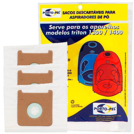 Imagem de Kit com 3 sacos  para aspirador de po 100% reciclaveis