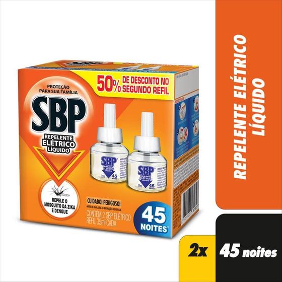Imagem de Kit com 3 SBP Refil Repelente Elétrico 45 Noites Com 2 Cada