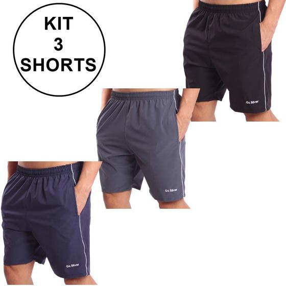 Imagem de Kit com 3 Shorts Ox Silver Tactel com Elastano