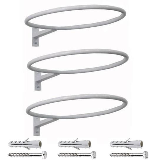 Kit com 3 suportes reforçados de parede para bola suiças de parede (bola pilates) Menor preço em Kit com 3 suportes reforçados de parede para bola suiças de parede (bola pilates)