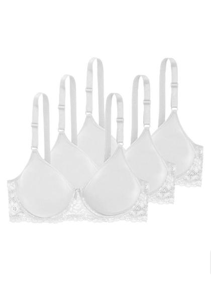 Imagem de Kit com 3 Sutiãs com Aro e sem Bojo W Triumph Brigitte 24785 Taça B