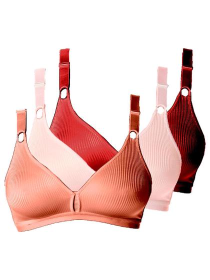 Imagem de Kit Com 3 Sutiãs Sem Aro E Sem Bojo Demillus 61196/61096 Taça B Colorido