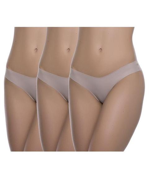 Imagem de Kit com 3 Tangas Corte à Laser BR Lingerie 1135 Microfibra