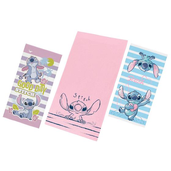 Imagem de Kit Com 3 Toalhas Lepper Stitch Aveludada e Felpuda Algodão Coleção