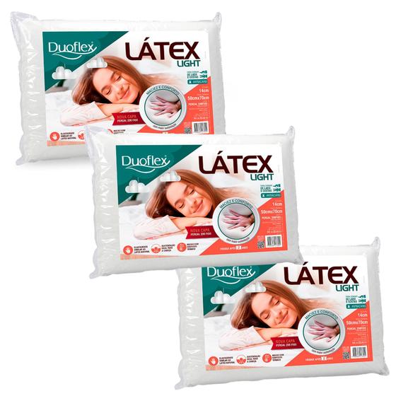 Imagem de Kit com 3 Travesseiros Látex Light Médio