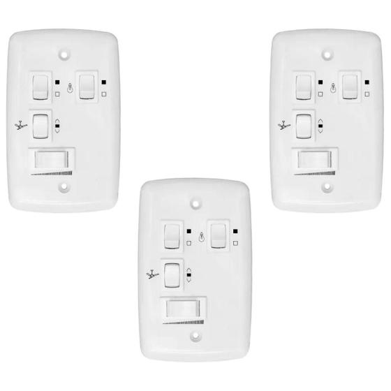 Imagem de Kit com 3 trio controle p/2 lâmpadas c/capacitor