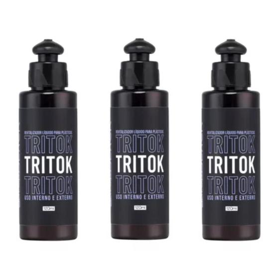 Imagem de Kit com 3 tritok revit. de plásticos líquido 100ml batom black