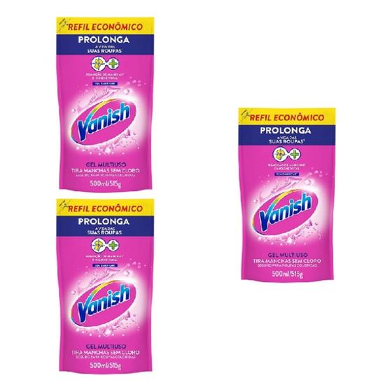 Imagem de Kit com 3 unidades de Alvejante Vanish Refil 500ml