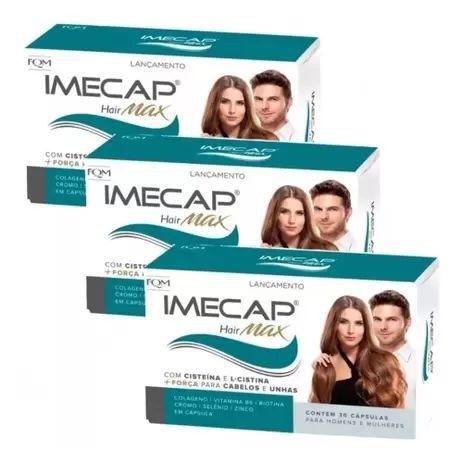 Imagem de Kit Com 3 Unidades Do Imecap Hair Max 30 Capsulas