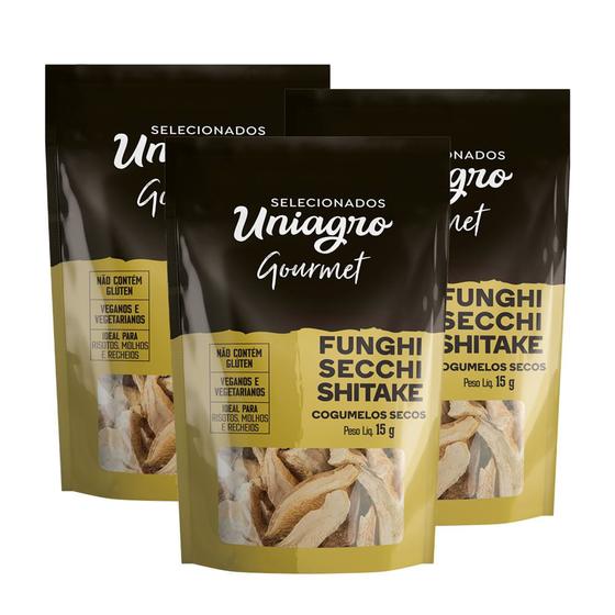 Imagem de Kit com 3 Unidades Funghi Secchi Shitake (cogumelos secos) 15g