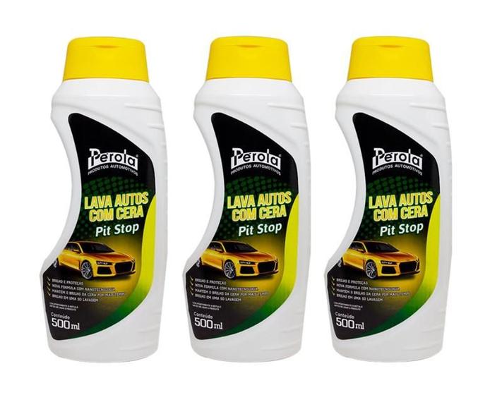 Imagem de Kit com 3 unidades - lava autos pit stop 500ml perola