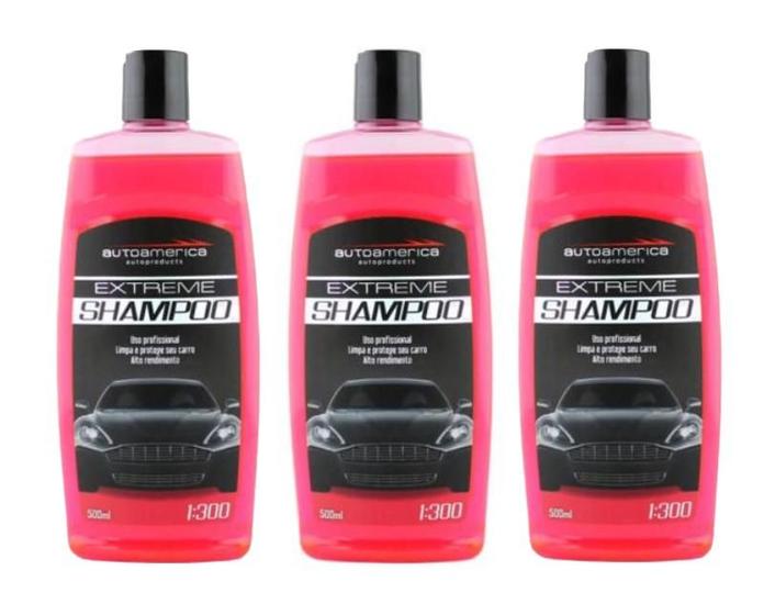 Imagem de Kit com 3 unidades shampoo extreme autoamerica - 500ml