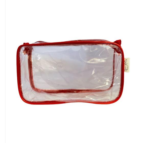 Imagem de Kit com 30 necessaire Transparente  23x15 PERSONALIZADA   escrevemos o que desejar