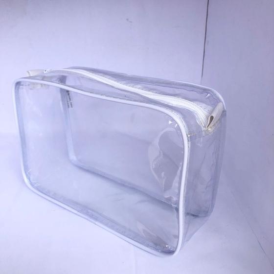Imagem de Kit com 30 necessaire transparente Gelo 23x15