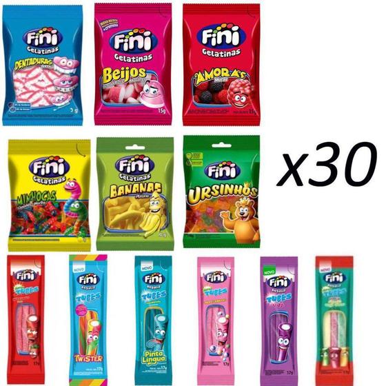 Imagem de Kit com 30 pacotes Bala Fini Sabores Variados